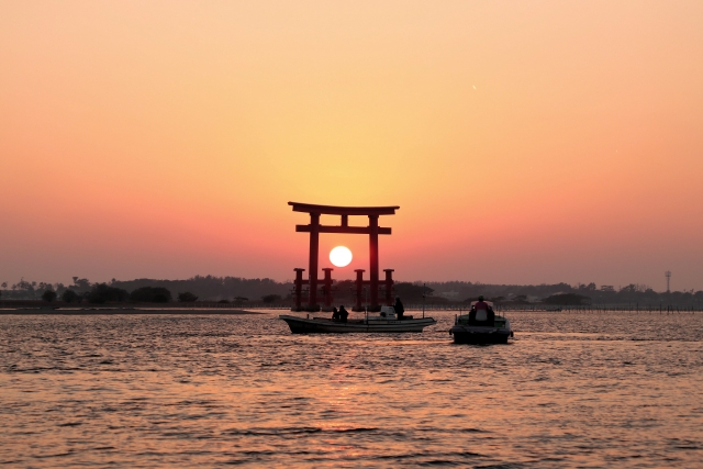 弁天島-夕日-冬